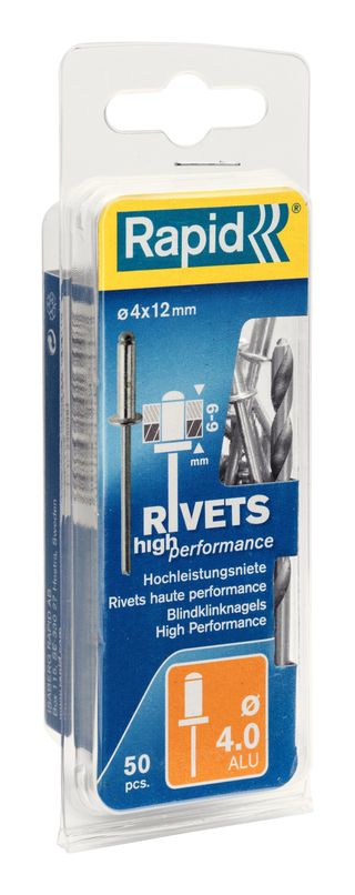 Rebites 4X12Mm. Alu + Broca (80125358)