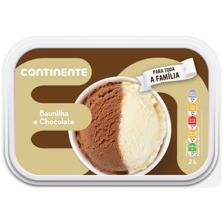 Gelado Baunilha e Chocolate Continente (emb. 2 lt)