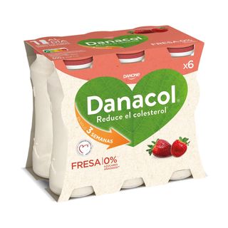 Leche Fermentada Desnatada Edulcorantes Sabor A Fresa Danone 6 X 100 G