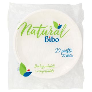 Natural Bibo piatti Biodegradabili e compostabili 20 pz