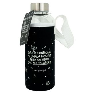 Botella de Cristal "Intento Controlar Mi Mala Hostia" - Puterful by Primor - 480 ml 8435638099669
