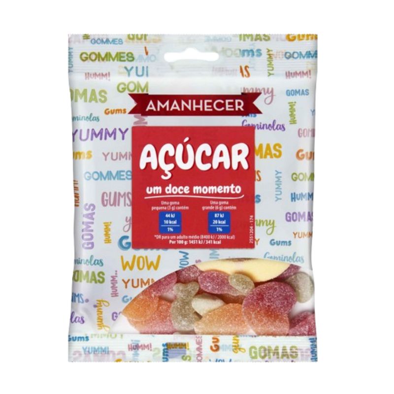 Amanhecer Gomas Sortido com Açúcar 100g