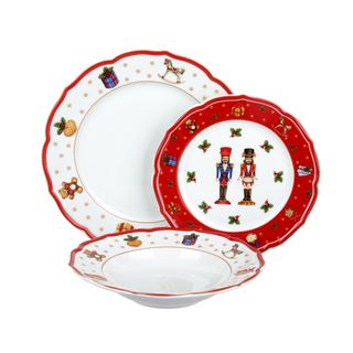 Set posto tavola 3 piatti Natale - Soldatini rosso