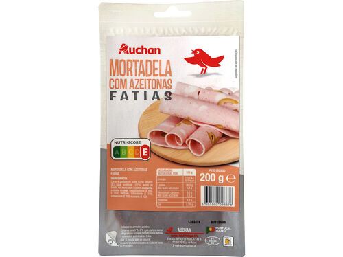 MORTADELA COM AZEITONAS AUCHAN FATIAS 200G