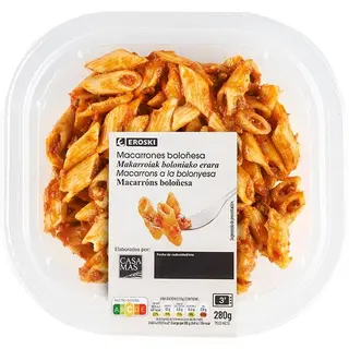 Macarrones A La Boloñesa Eroski Bandeja 280 Gr. (25565953)