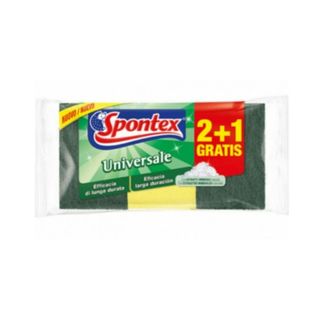 Estropajo salvauñas fibra verde SPONTEX, pack 2+1 uds. (248192)