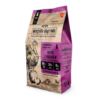 Wiejska Zagroda Indyk z jabłkiem M Puppy 9kg