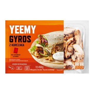 YEEMY Gyros z kurczaka z sosem, 400 g+50 g