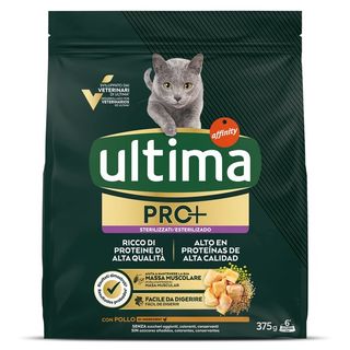Alimento De Pollo Para Gatos Esterilizados Ultima, Paquete 375 G