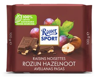 Ritter Sport Chocolate Con Pasas Y Avellanas 100 G