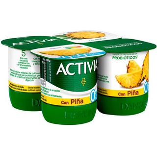 Activia Desnatado 0% De Danone Con Piña 4 Uds.