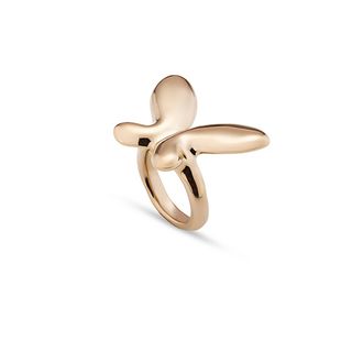 Anillo Bañado En Oro De 18K Con Forma De Mariposa Mediana Oro 18