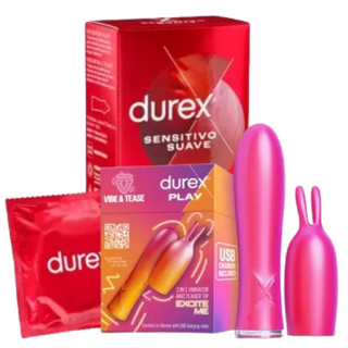 Pack Durex Conejito Vibrador + Preservativos Sensitivo Suave
