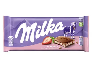 CHOCOLATE C/RECHEIO MILKA:STRAWBERRY YOGURT 100 G