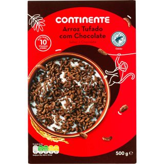 Cereais Arroz Tufado de Chocolate Continente (emb. 500 gr)