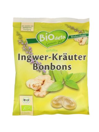 Caramelos de jengibre y hierbas 75g Biodeta