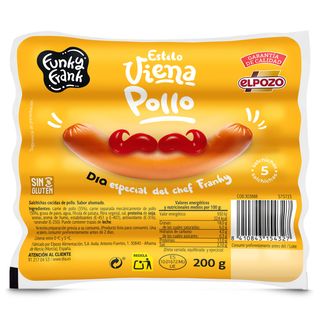 Salchichas Viena De Pollo Funky Frank De Dia Bolsa 200 G