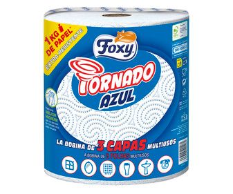 Papel Cocina Tornado 3 Capas Foxi 1 Rollo 81,6 Metros