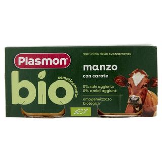  Plasmon semplicemente bio manzo con carote 2 x 80 g - 552575