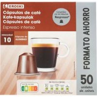 Café Espresso Intenso Eroski, Caja 50 Monodosis (25458191)