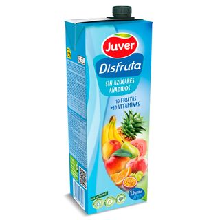 Bebida De Zumo De 10 Frutas Con 10 Vitaminas Sin Azúcares Añadidos Juver Disfruta Brik 1.5 L