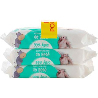 Toalhitas Bebé 99% Água Continente do Bebé (emb. 3 x 60 un)