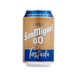 Cerveza Tostada 0,0% Alcohol San Miguel Lata 33 Cl