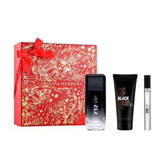 Estuche 212 Vip Black  Eau De Parfum  100 Ml Vaporizador + Gel De Baño  100 Ml + 10 Ml Vaporizador Carolina Herrera 121707
