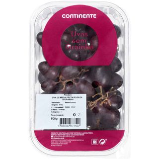 Uva Rosada ou Preta sem Grainha Continente (emb. 500 gr)