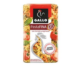Pasta Hélices Extrafina Espinacas y Tomate Gallo Pasta Fina 400 G.