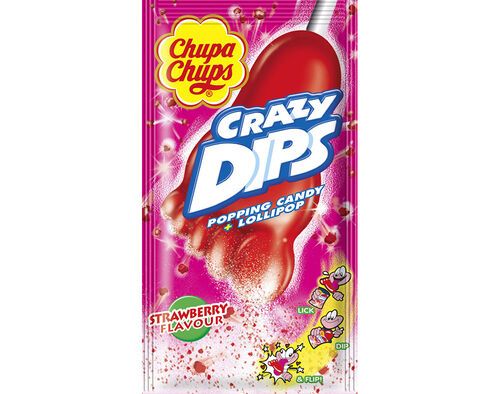 DROPS CHUPA CHUPS CRAZY DIPS MORANGO 14G