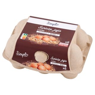 Simpl Świeże jaja z chowu ściółkowego L 6 sztuk