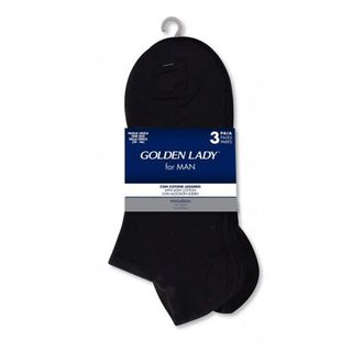 Golden Lady Minicalzino Uomo Nero (3 Paia)