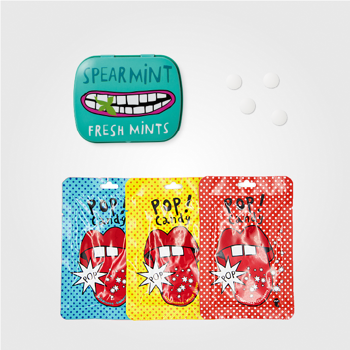 Caramelle e chewing gum.