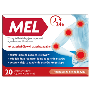 Mel, 7,5 mg, tabletki ulegające rozpadowi w jamie ustnej, 20