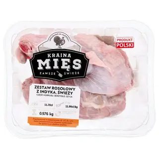 Kraina Mięs Zestaw rosołowy z indyka, świeży (część korpusu, skrzydło, szyja) ok. 900 g