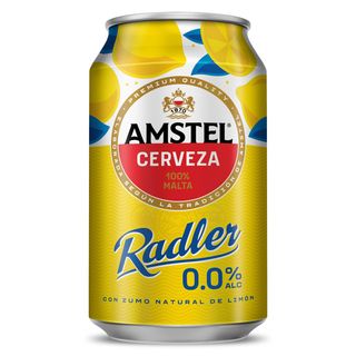 Cerveza Radler Con Limón 0,0% Alcohol Amstel Lata 33 Cl