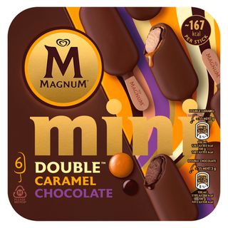 Magnum mini doble chocolate y caramelo pack 6 x 50 g
