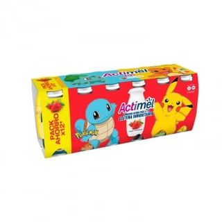 Leche Fermentada Líquida Sabor Fresa Danone - Actimel Kids Sin Gluten 12 Uds. De 100 G.