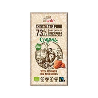 Chocolate Negro 73% Almendra Sole Eco 150 Gr.