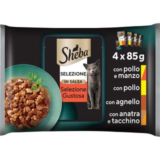 Sheba selezione cat busta multipack 4x85g mix carne