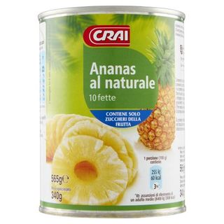 Crai Ananas al naturale 10 fette 565 g