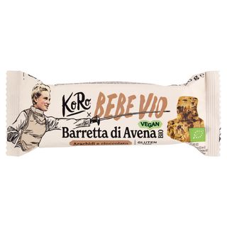 KoRo x Bebe Vio Vegan Barretta di Avena Bio Arachidi e Cioccolato 60 g
