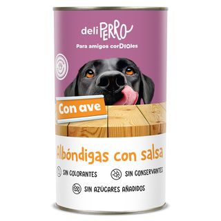 Alimento Para Perros Albóndigas Con Salsa De Ave Deliperro Lata 1.2 Kg
