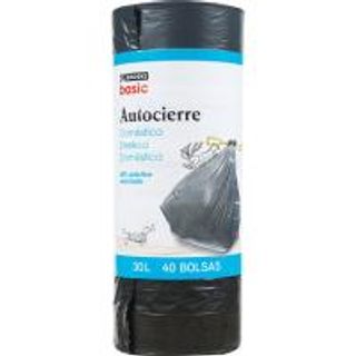 Bolsa De Basura Con Cierre 30 L.Eroski, Paquete 40Uds. (25325010)