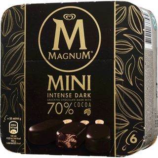 Magnum Mini Gelados de Chocolate 70% Preto Intenso Pack 6 embalagem 330 ml - 18953903434