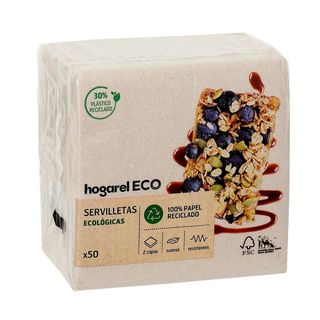Servilleta Reciclada 2 Capas Hogarel 50 Uds (278781)