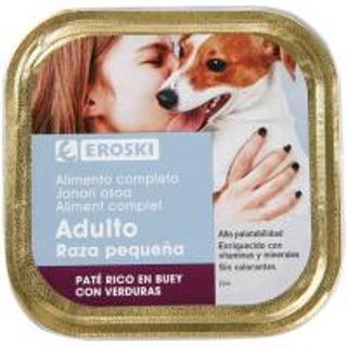 Comida Perro Raza Pequeña Adulto Paté Buey Hígado Eroski 150G (16888323)