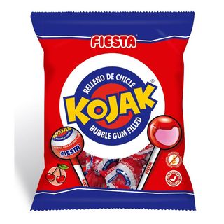 Caram.Fiesta Kojak Cereza Chicle Bolsa 7 Und.105 Grs