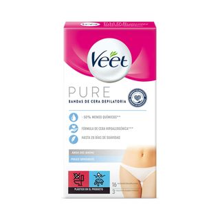 Bandas Depilatorias Zona Bikini Veet Pure, Pack 16 Uds (285360)